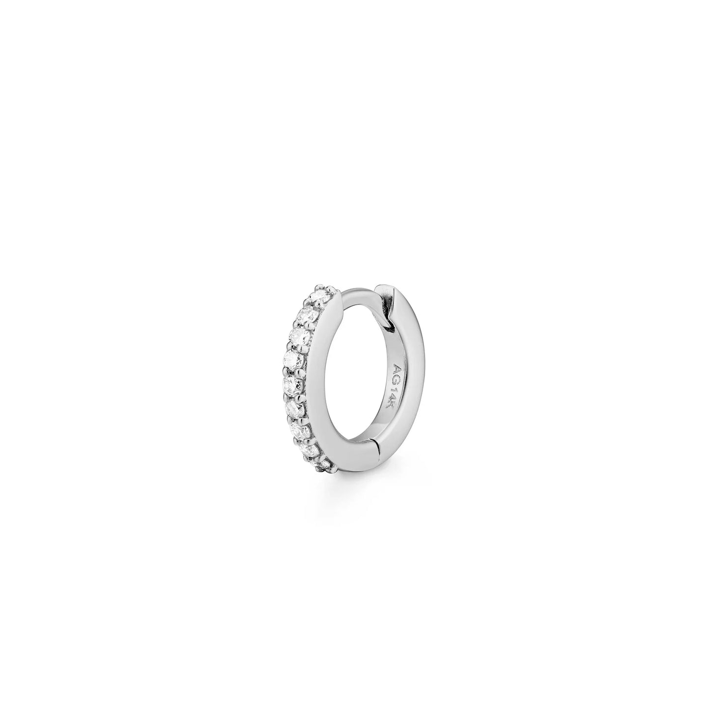 CARLY | 14K Gold Diamond Mini Huggie Hoop