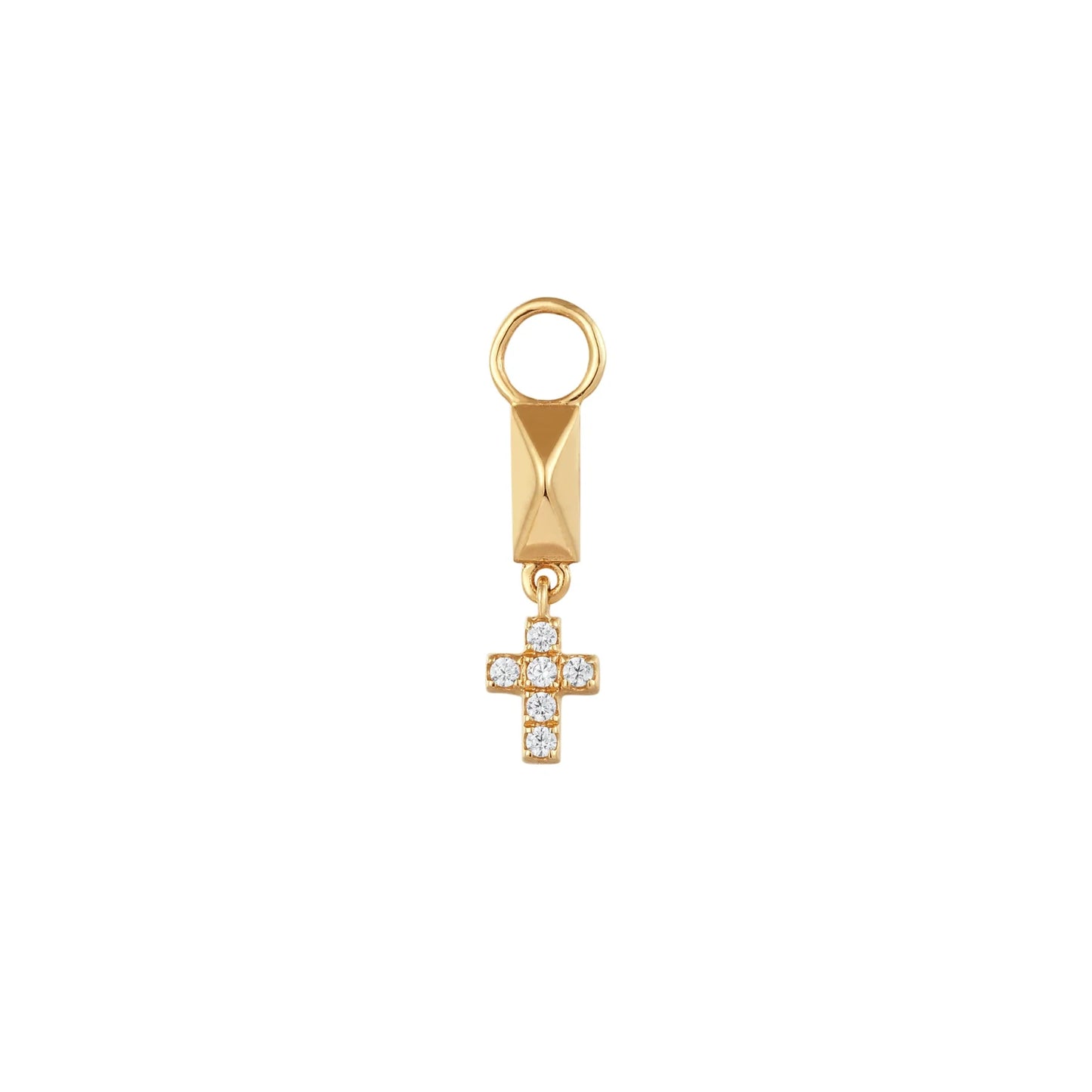 CHRISTA | Diamond Cross Dangle Earring Charm