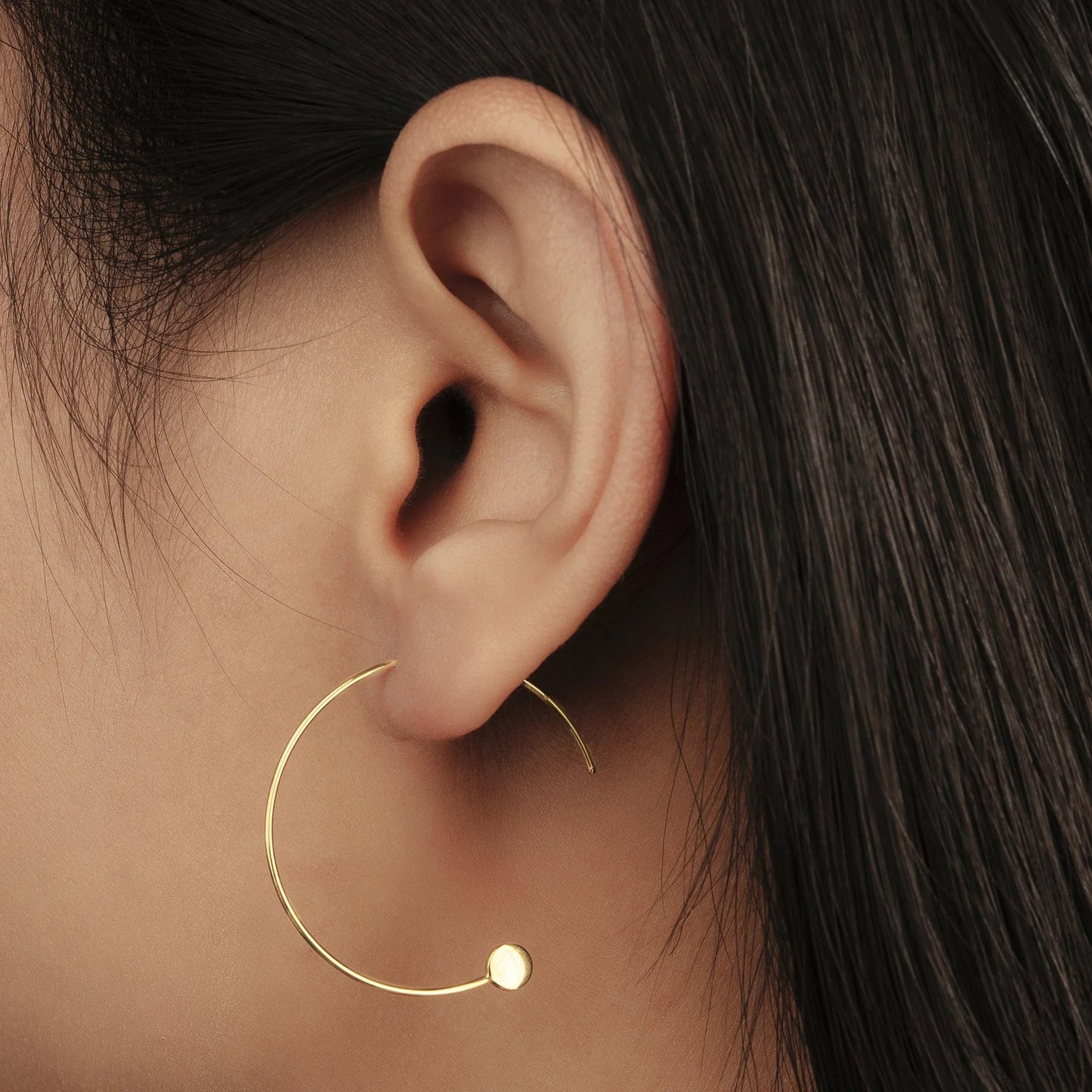 DEBBIE | 14K Yellow Gold Seamless Disc Hoops