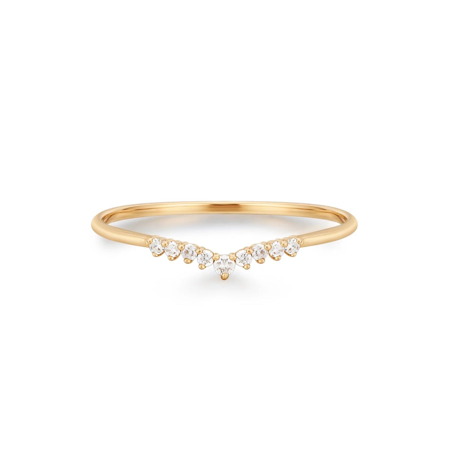 FROST | 14K Yellow Gold Curved Diamond Band