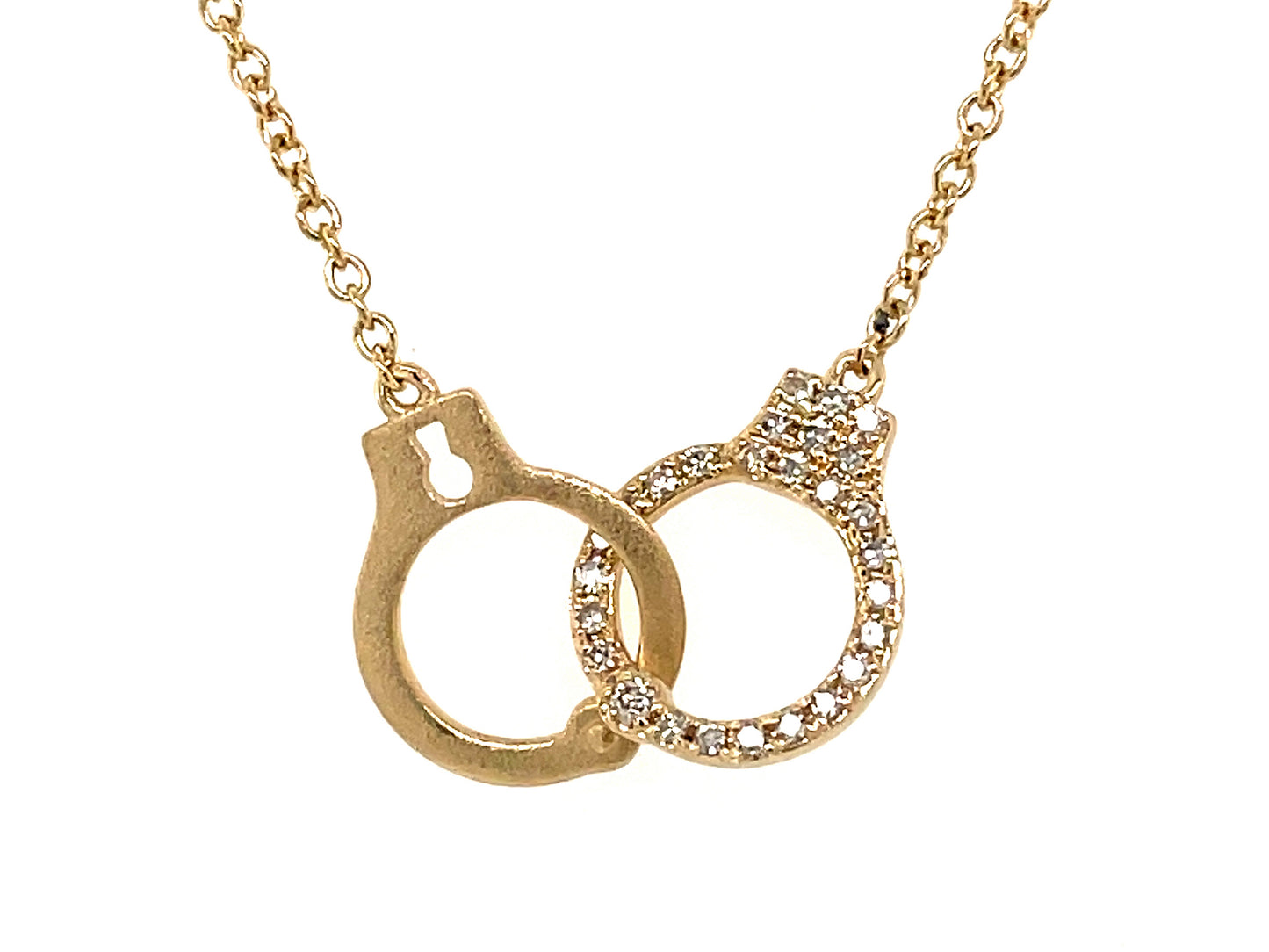 14K Yellow Gold Diamond Handcuff Necklace