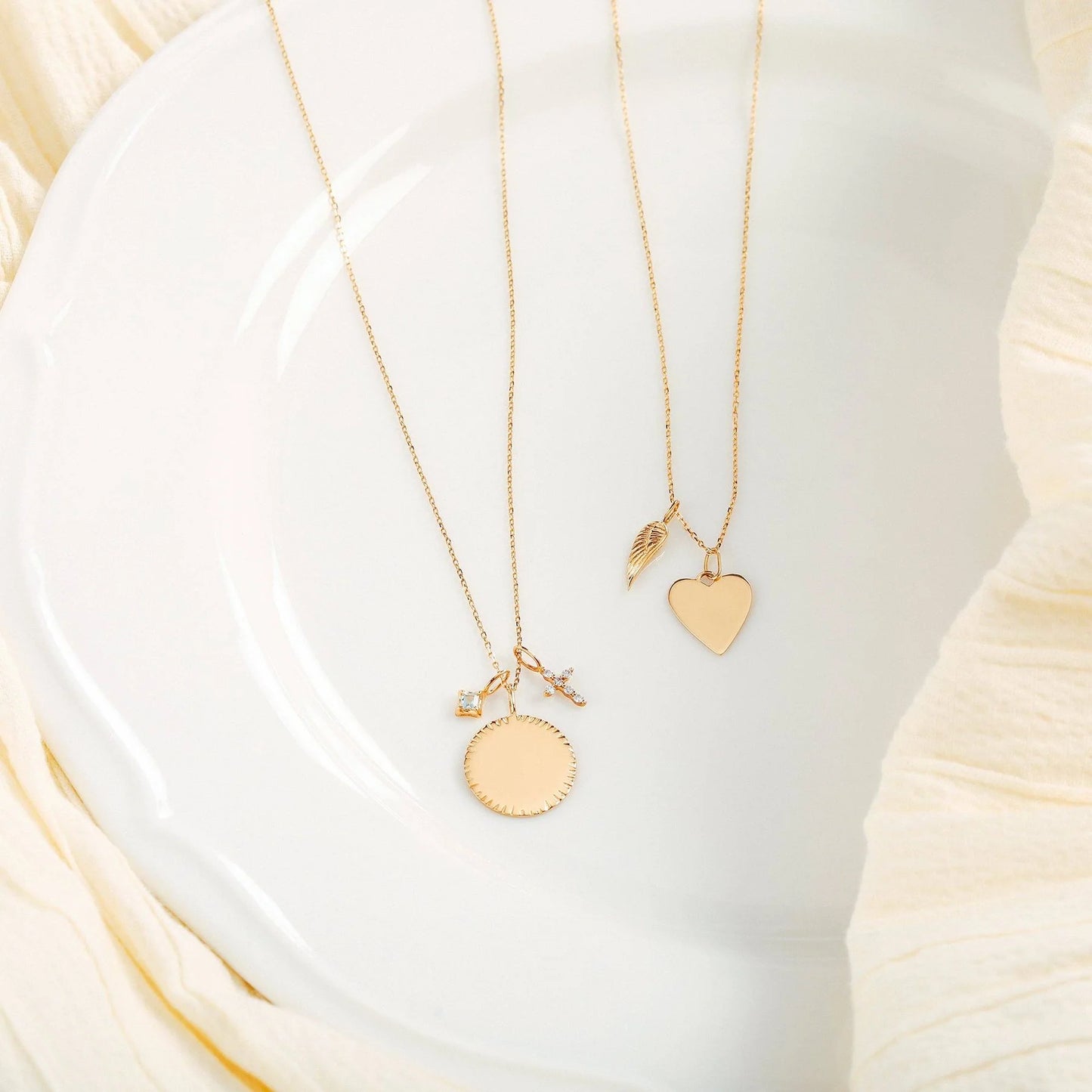 JOY | 14K Yellow Gold Engravable Heart Charm