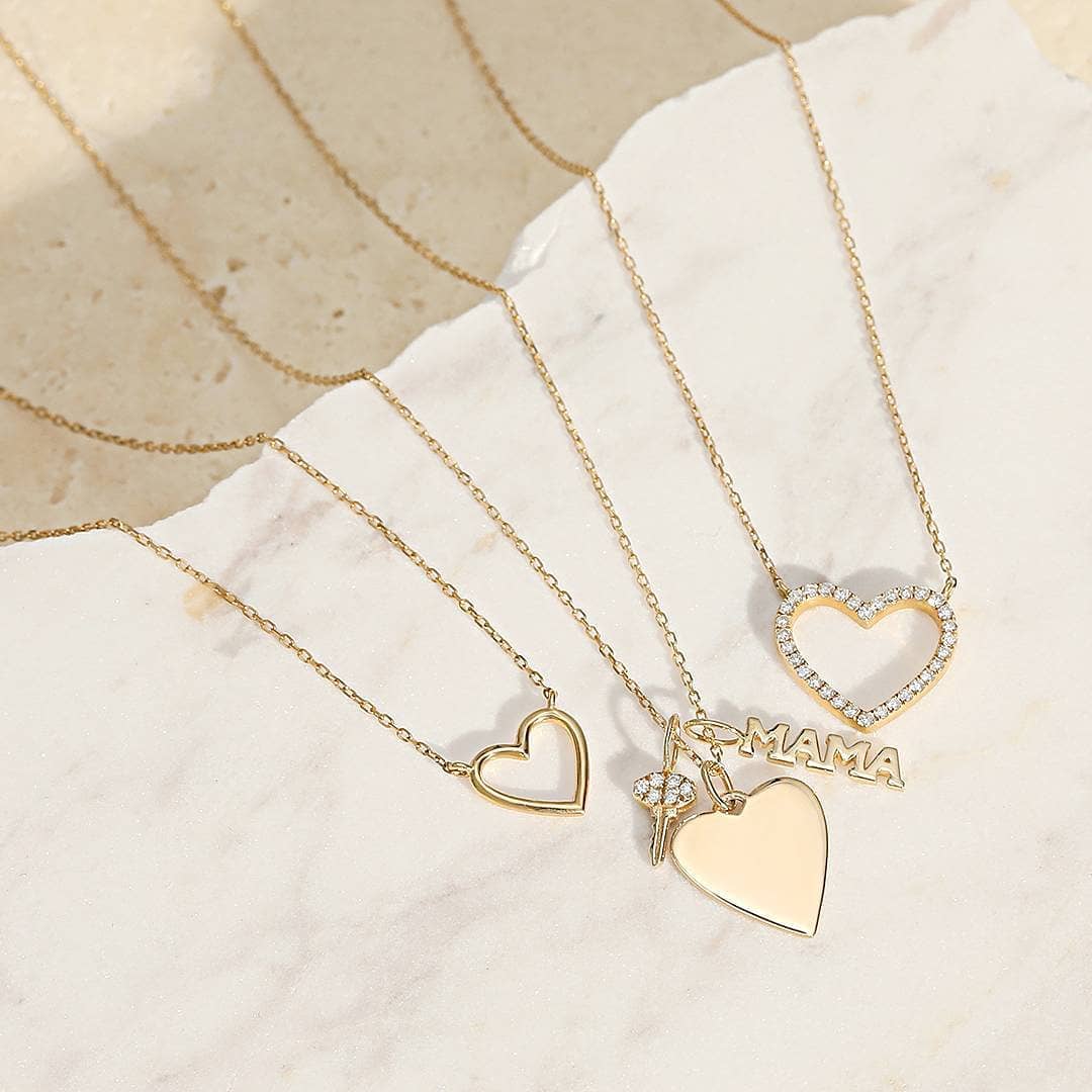 JOY | 14K Yellow Gold Engravable Heart Charm