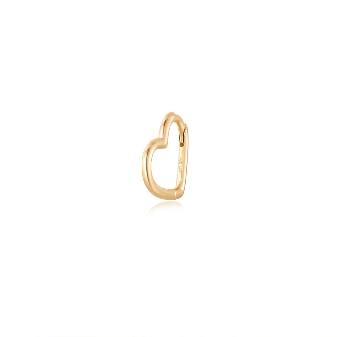 JUlLIETTE | 14K Yellow Gold Single Heart-Shaped Hoop