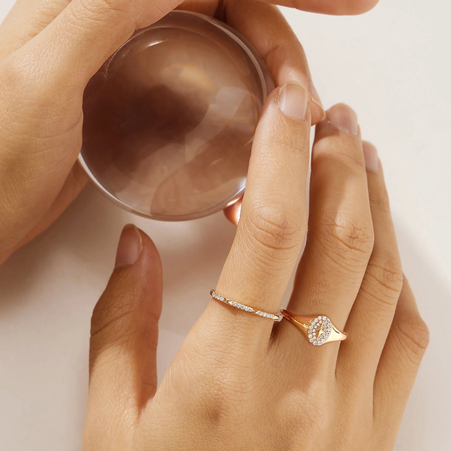 NEPTUNE | 14K Yellow Gold Diamond Spike Stackable Band