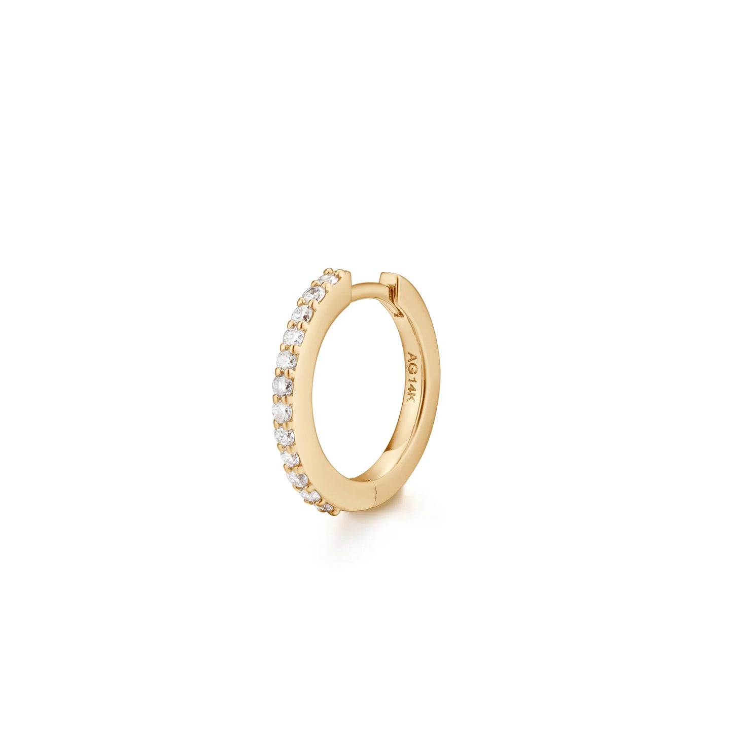OLA | 14K Yellow Gold Diamond Pave Huggie Hoop