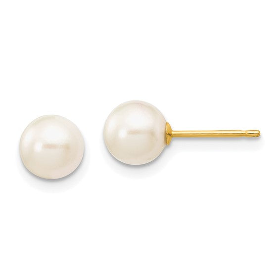 14kwg Saltwater Akoya Pearl Studs 6-7mm