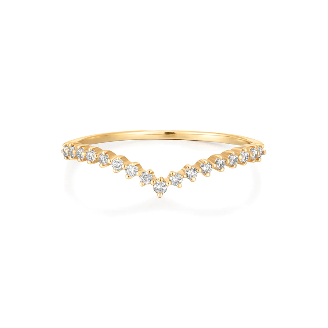REVERE | 14K Yellow Gold Diamond V Ring
