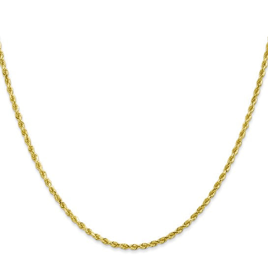 10K Yellow Gold 2mm Diamond Cut Rope Chain 22in