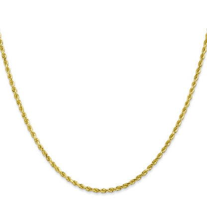 10K Yellow Gold 2mm Diamond Cut Rope Chain 22in
