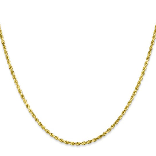 10K Yellow Gold 2mm Diamond Cut Rope Chain 22in