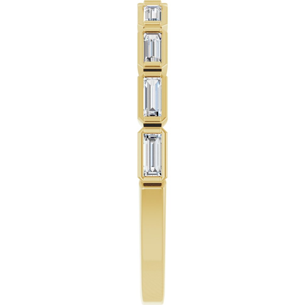 14K Bezel Baguette Diamond Wedding Band