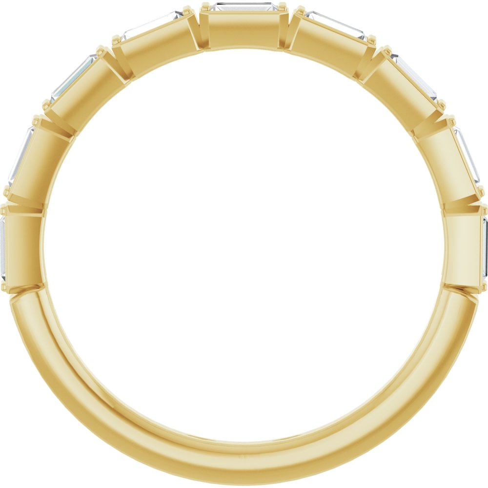 14K Bezel Baguette Diamond Wedding Band