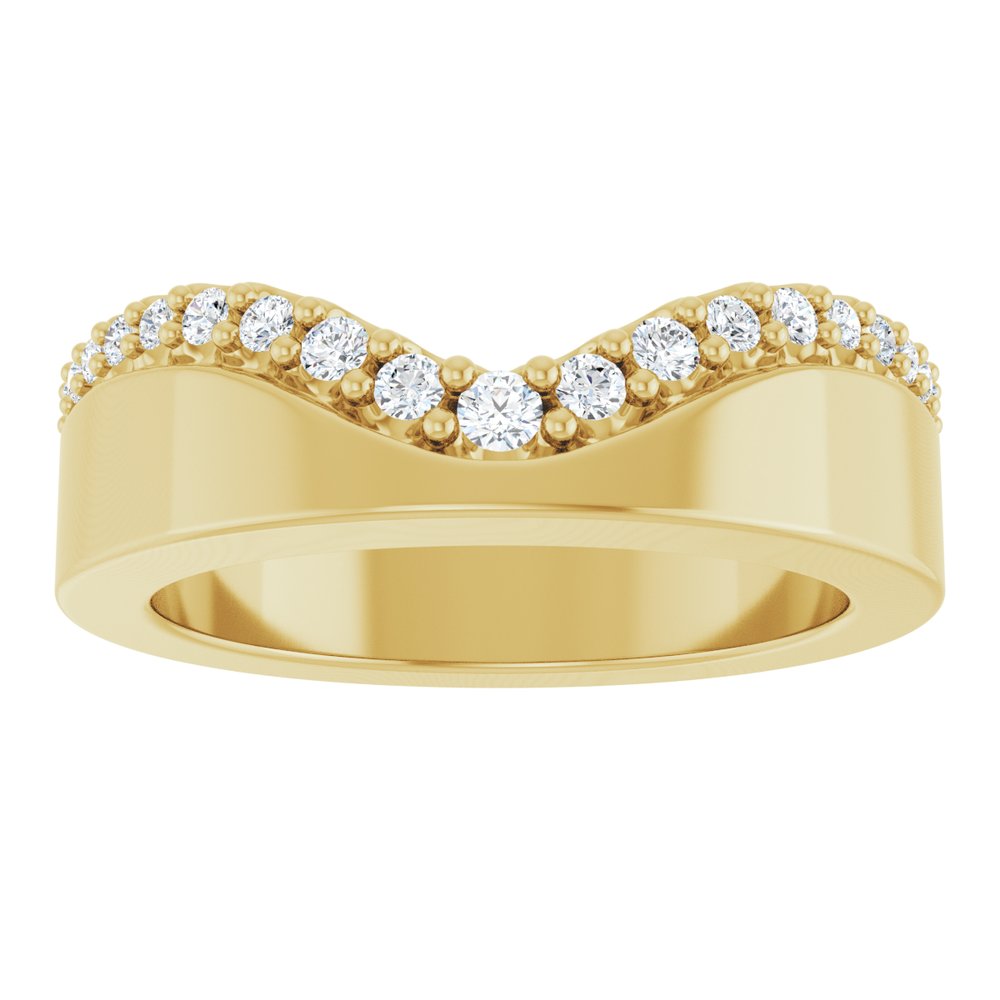 14K Yellow Gold Diamond Contour Cigar Band