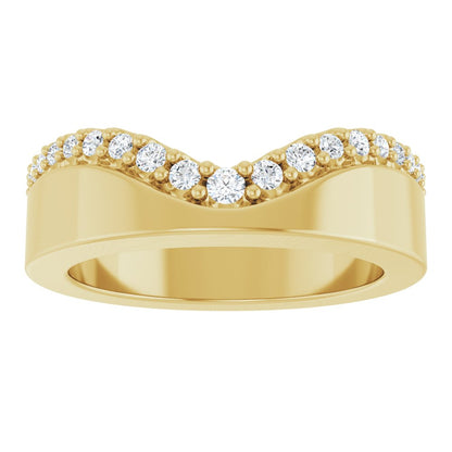 14K Yellow Gold Diamond Contour Cigar Band