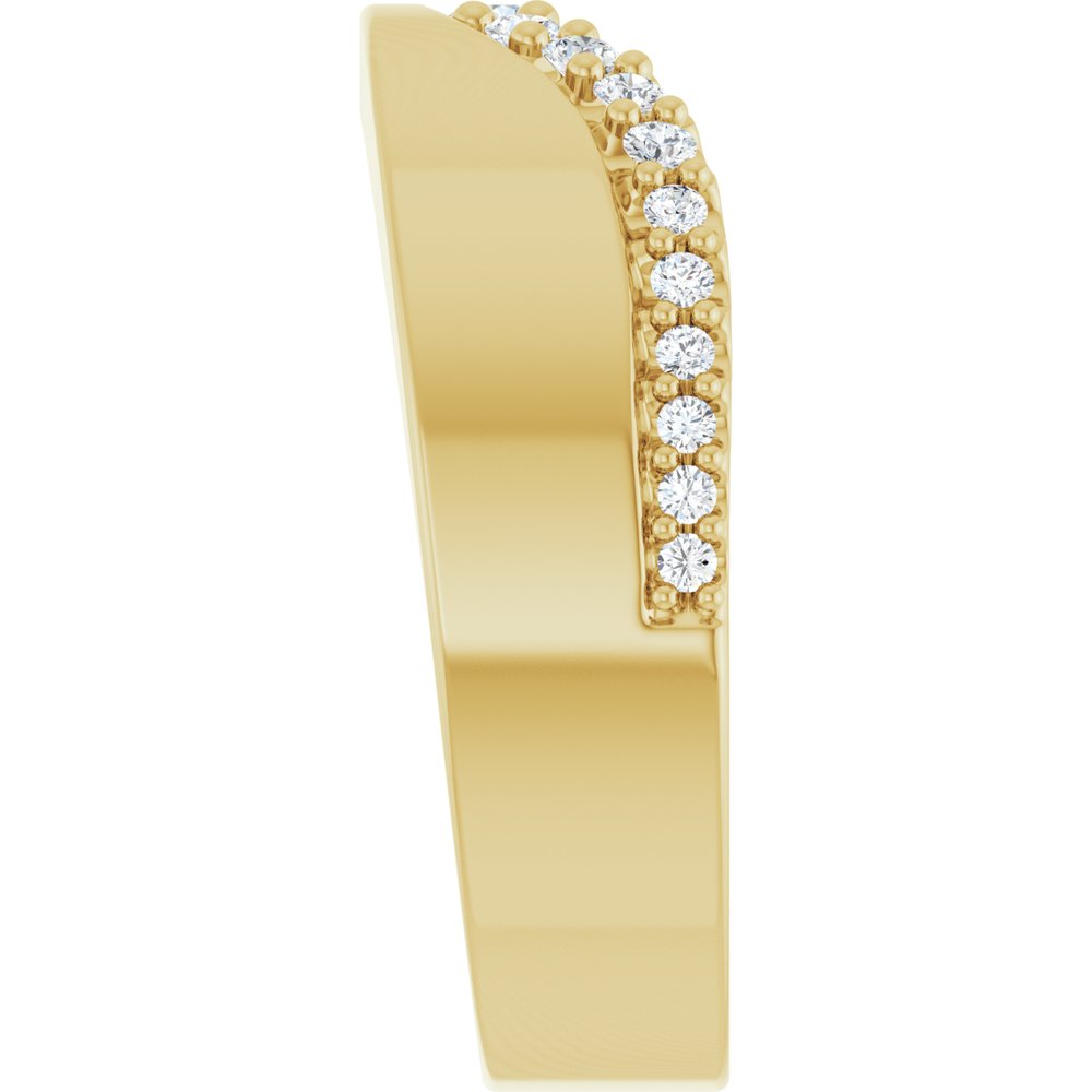 14K Yellow Gold Diamond Contour Cigar Band