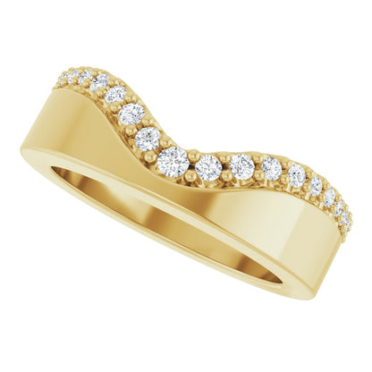 14K Yellow Gold Diamond Contour Cigar Band