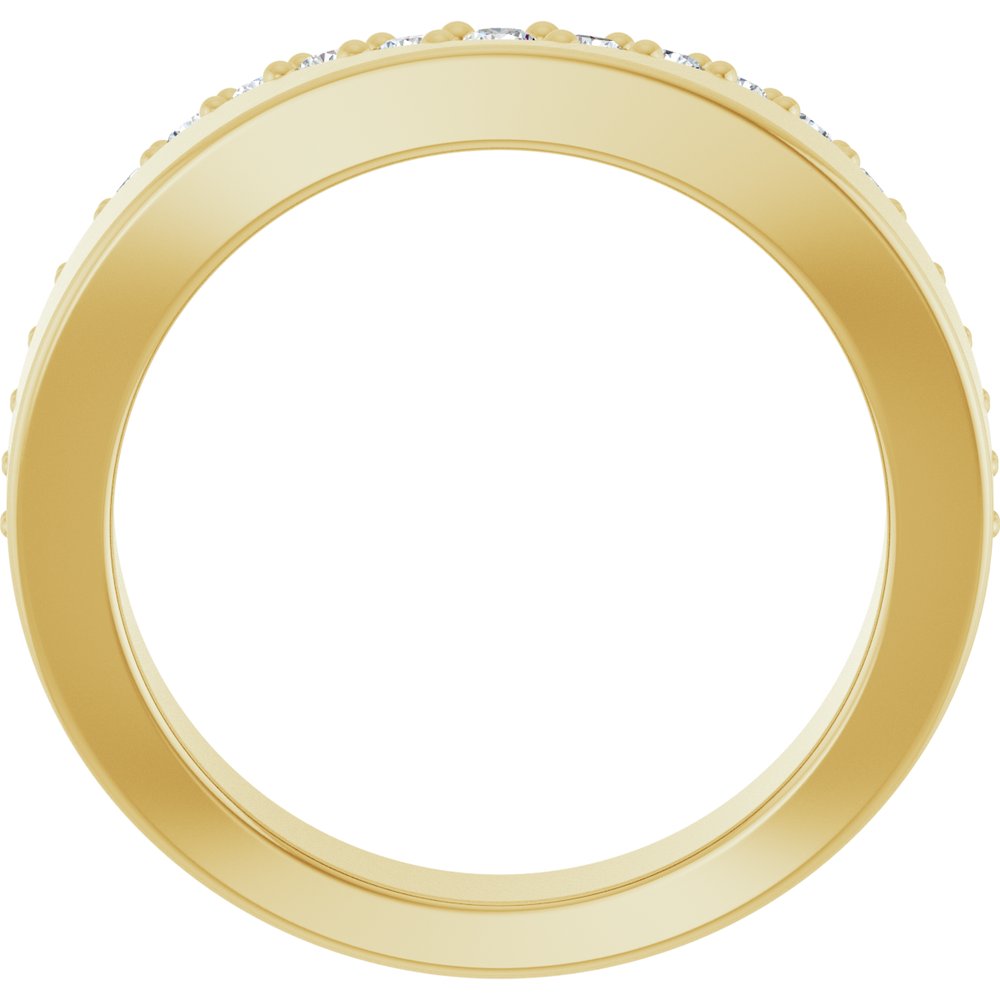 14K Yellow Gold Diamond Contour Cigar Band