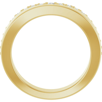 14K Yellow Gold Diamond Contour Cigar Band