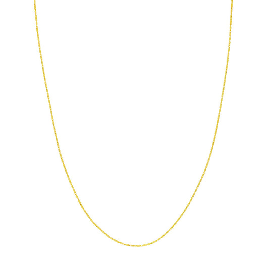 14k Yellow Gold Diamond-Cut Lumacina Adjustable Chain