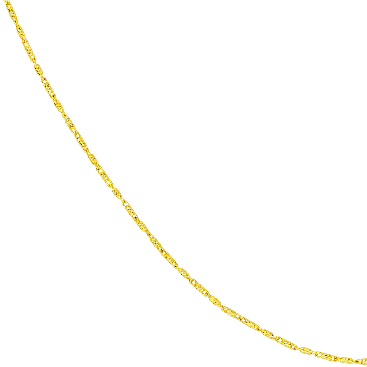 14k Yellow Gold Diamond-Cut Lumacina Adjustable Chain