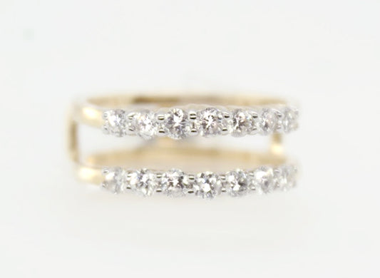 14K Yellow Gold Straight Diamond Ring Guard