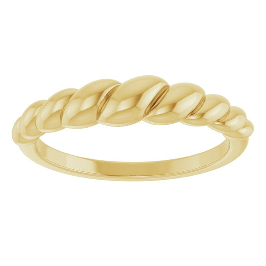 14K Yellow Gold Rope Dome Ring