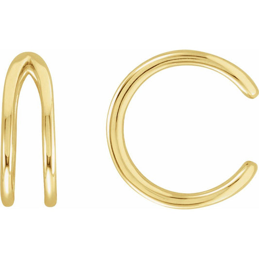 14K Yellow Gold Split Ear Cuff