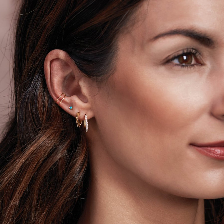 14K Yellow Gold Split Ear Cuff