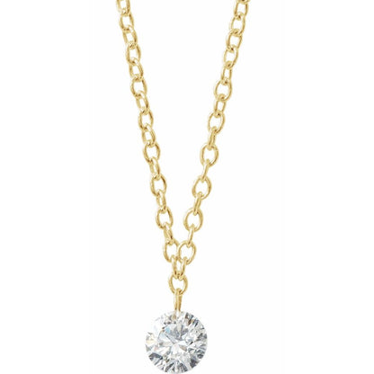 14K Yellow Gold Dashing Diamond Necklace