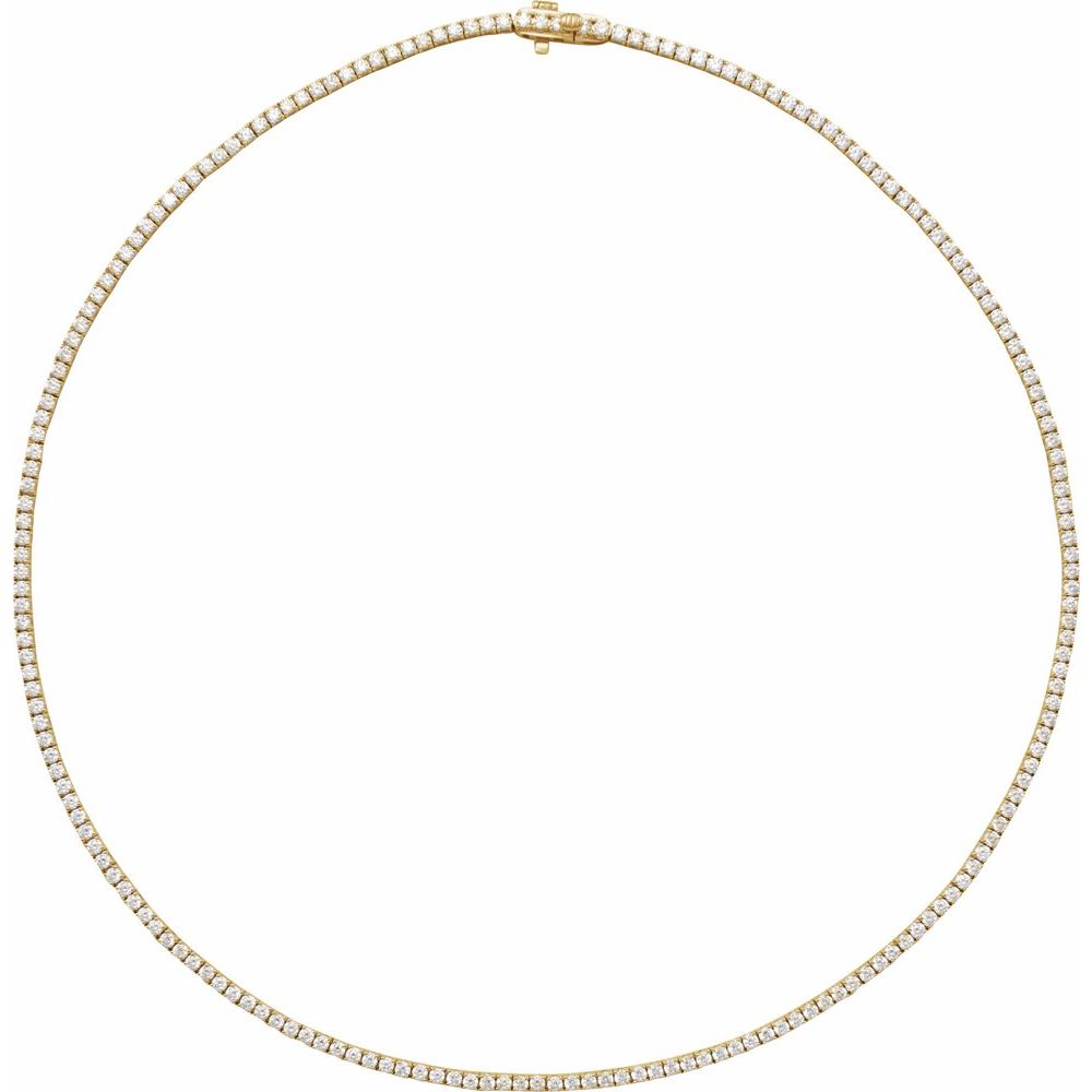14K Yellow Gold Diamond Tennis Necklace