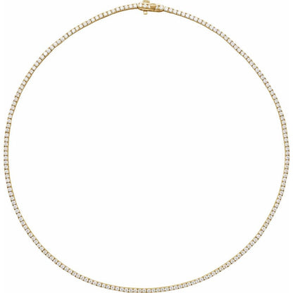 14K Yellow Gold Diamond Tennis Necklace
