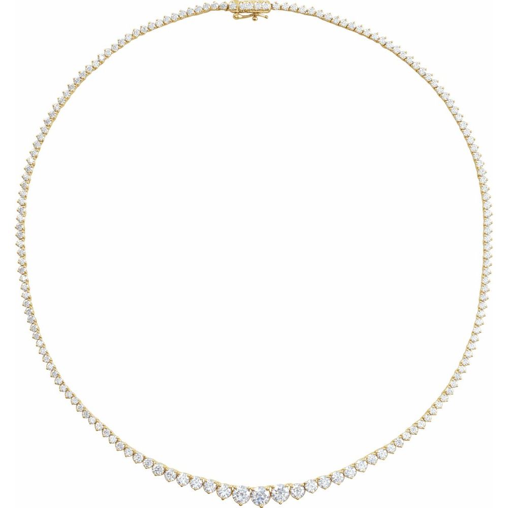 14K Yellow Gold Graduated Diamond Tennis Necklace