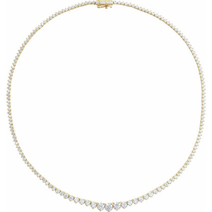 14K Yellow Gold Graduated Diamond Tennis Necklace