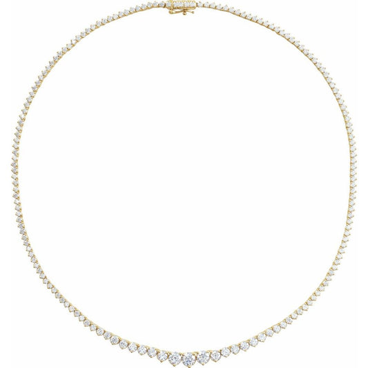 14K Yellow Gold Graduated Diamond Tennis Necklace