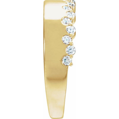 14K Yellow Gold Diamond Cigar Band