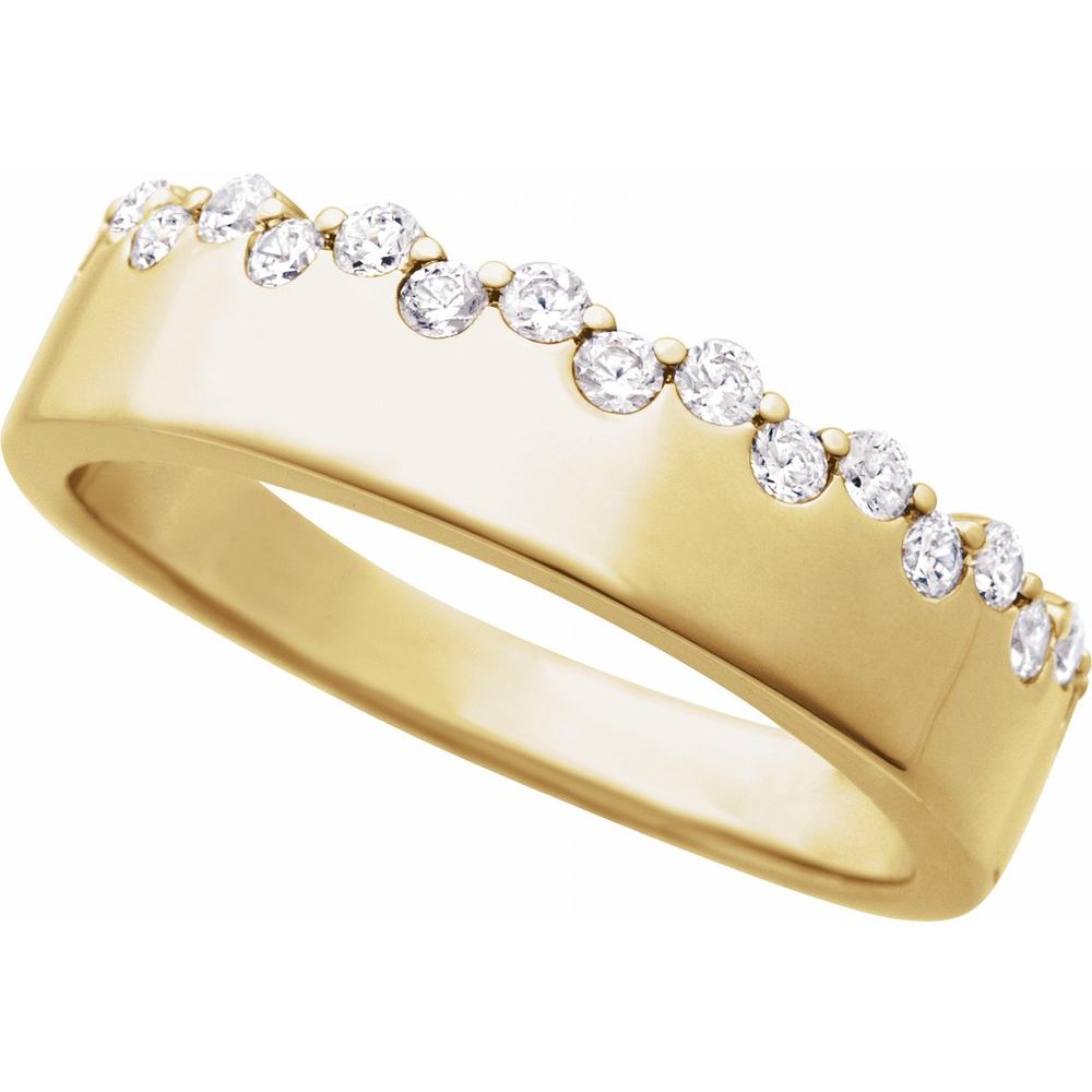 14K Yellow Gold Diamond Cigar Band