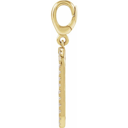 14K Yellow Gold Engravable Diamond Dog Tag