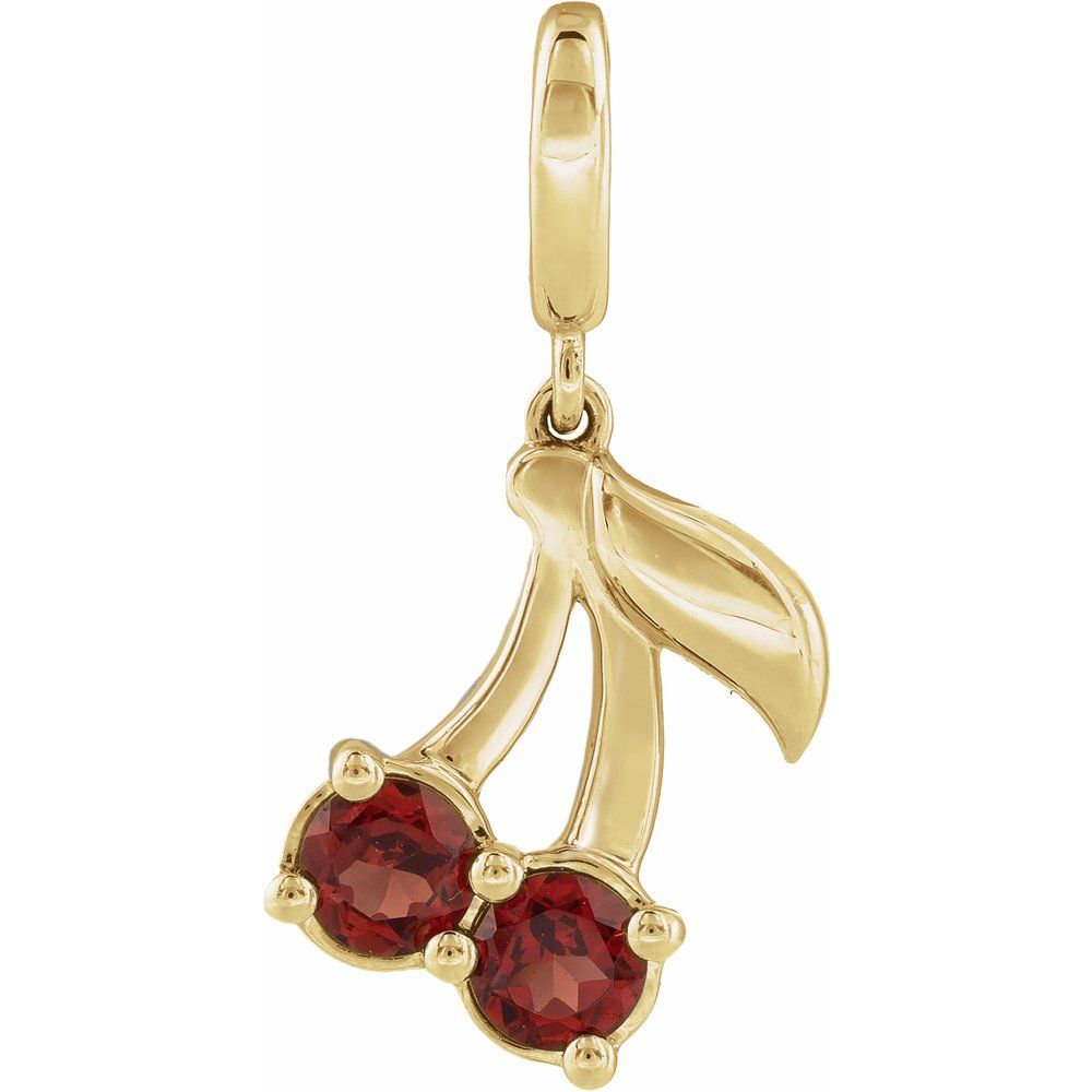 14K Yellow Gold Cherry Charm