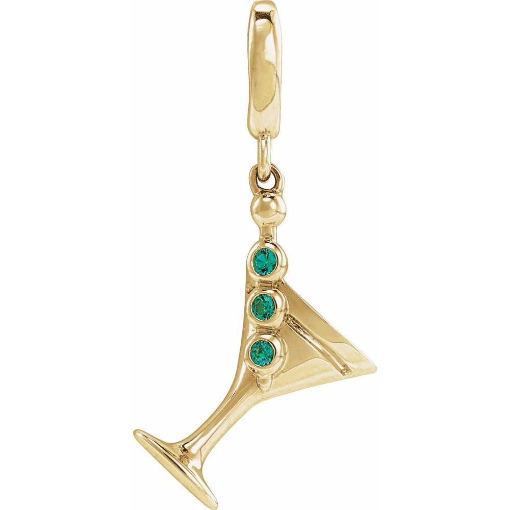 14K Yellow Gold Martini Charm