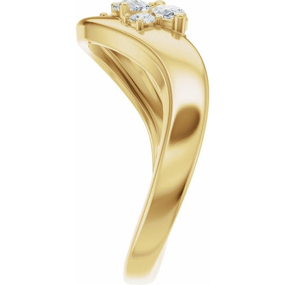 14K Yellow Gold Asymmetrical Contour Band
