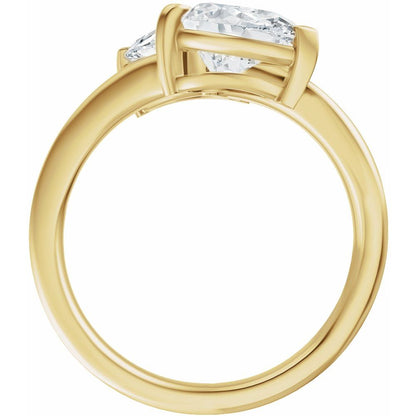 14K Yellow Gold Toi et Moi Diamond Ring