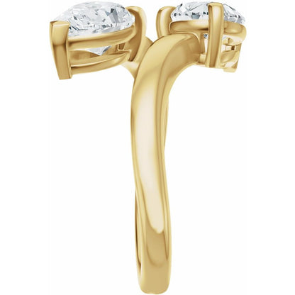 14K Yellow Gold Toi et Moi Diamond Ring