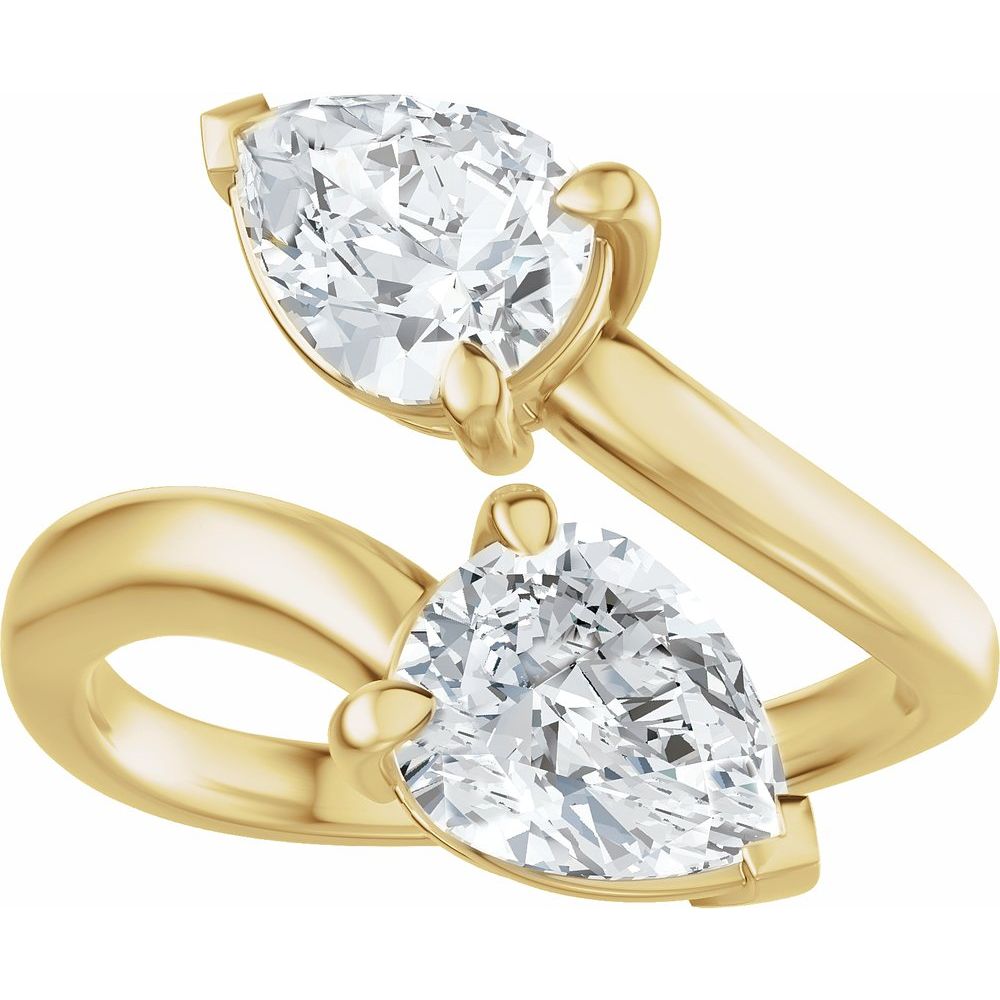 14K Yellow Gold Toi et Moi Diamond Ring