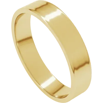 14K Yellow Gold 4mm Cigar Band