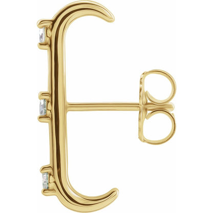 14K Yellow Gold Diamond Ear Cuff Stud