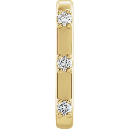 14K Yellow Gold Diamond Ear Cuff Stud
