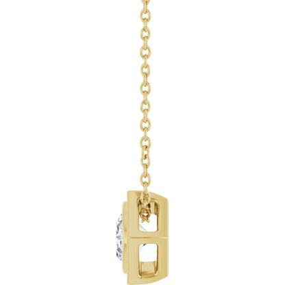 14K Yellow Gold Geometrical Diamond Necklace