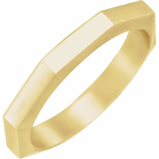 14K Yellow Gold Octagon Band