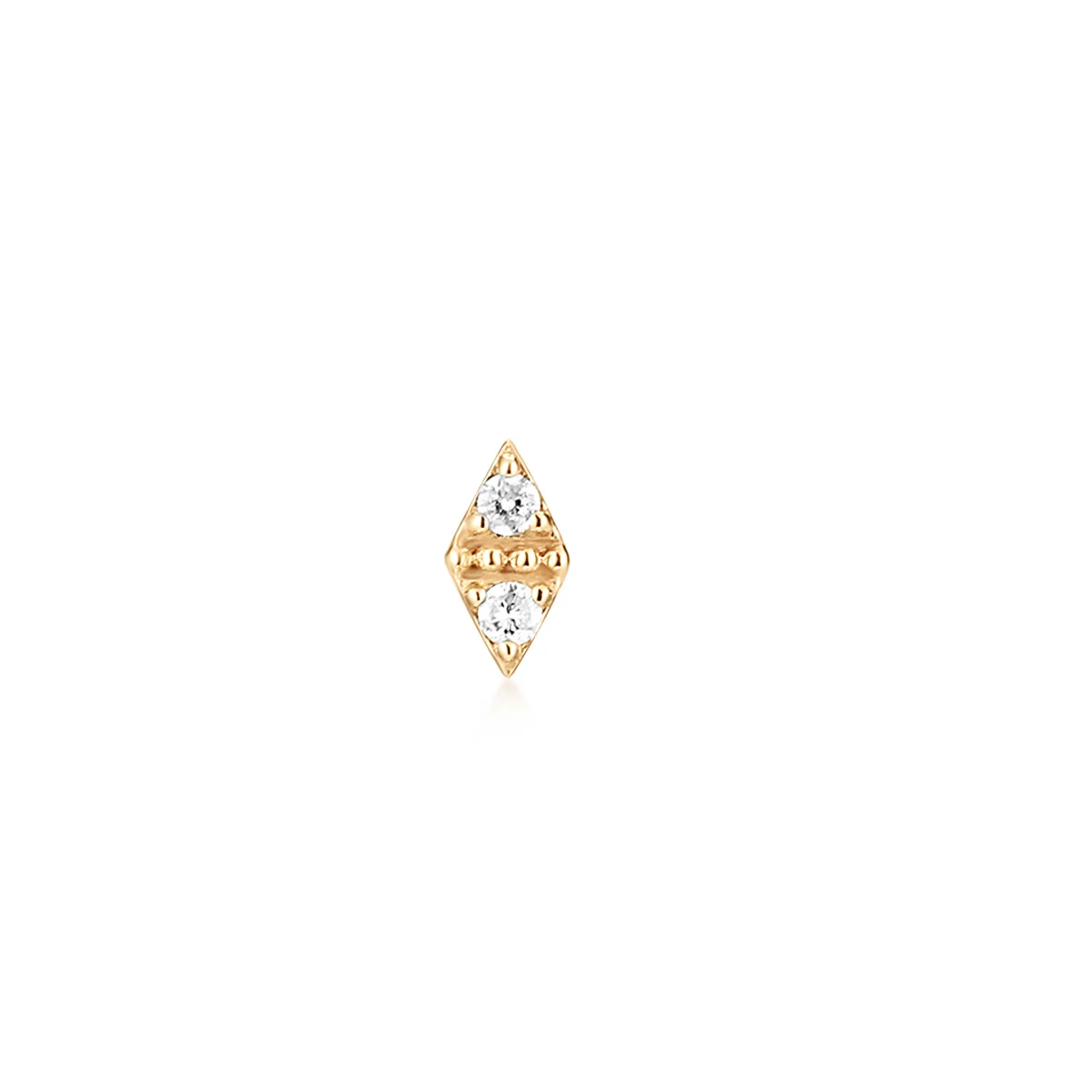 ADELE | 14K Yellow Gold Diamond Piercing Earring Front